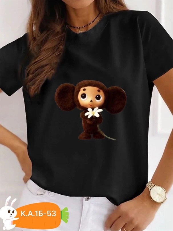 чебурашка футболка,футболка с принтом чебурашка,футболка с чебурашкой женская,майка с чебурашкой,чебурашка принт