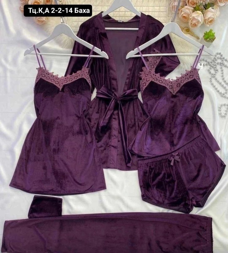 комплект велюровый,велюровая пижама,пижама велюр,комплект пижамный тройка велюр,халат бархатный