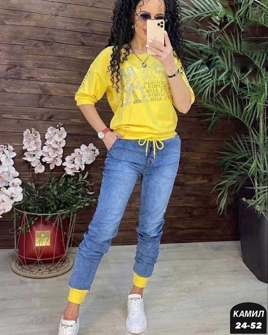 джинсовый костюм женский,голубые джинсы женские,костюм двойка трикотаж, ,костюм двойка