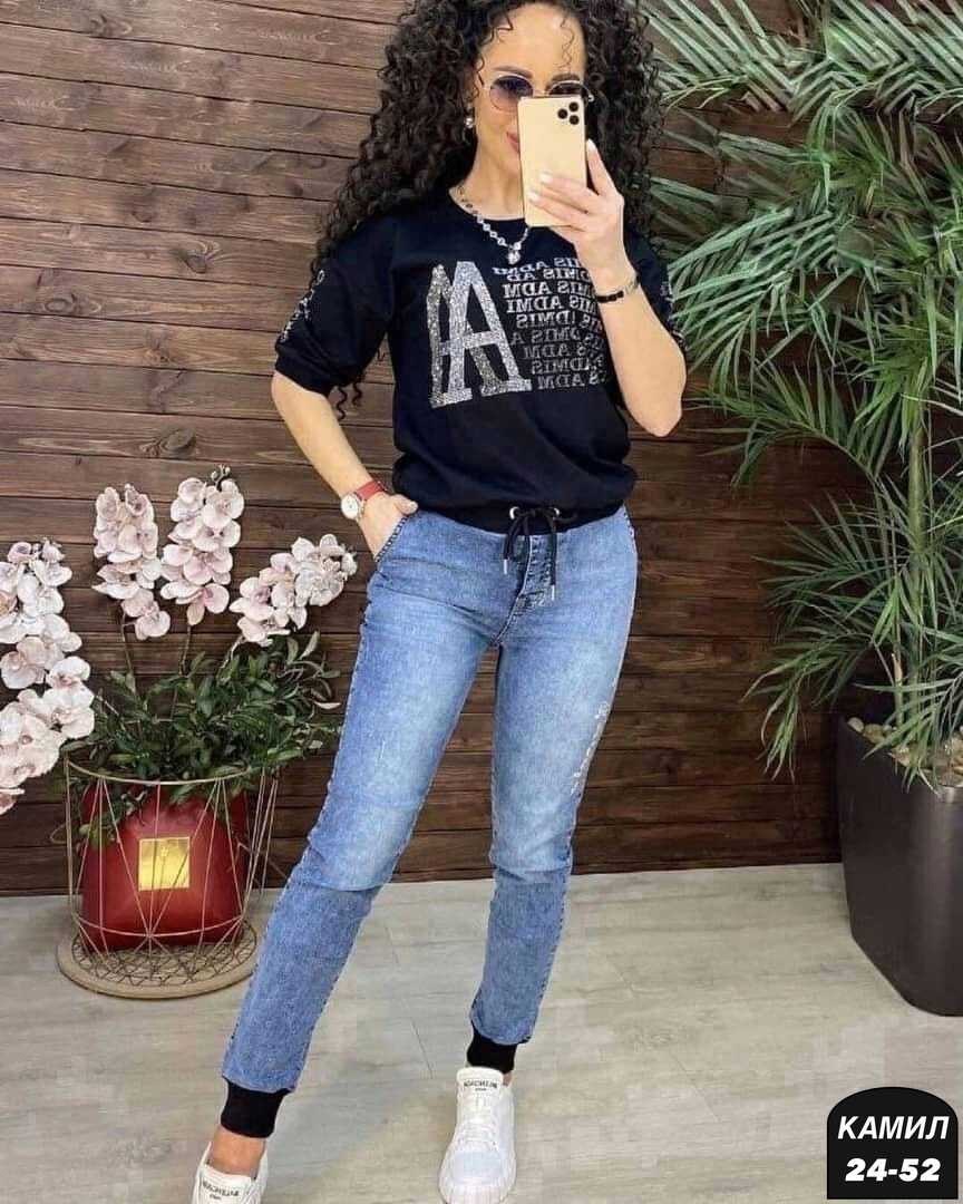 джинсовый костюм женский,голубые джинсы женские,костюм двойка трикотаж, ,костюм двойка