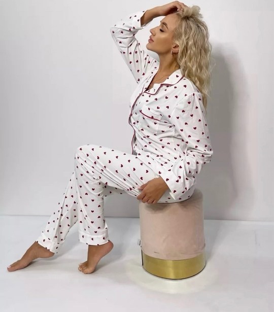 пижама женская,пижам,пижама sensis,пижама с штанами,пижама со штанами и рубашкой с сердечками