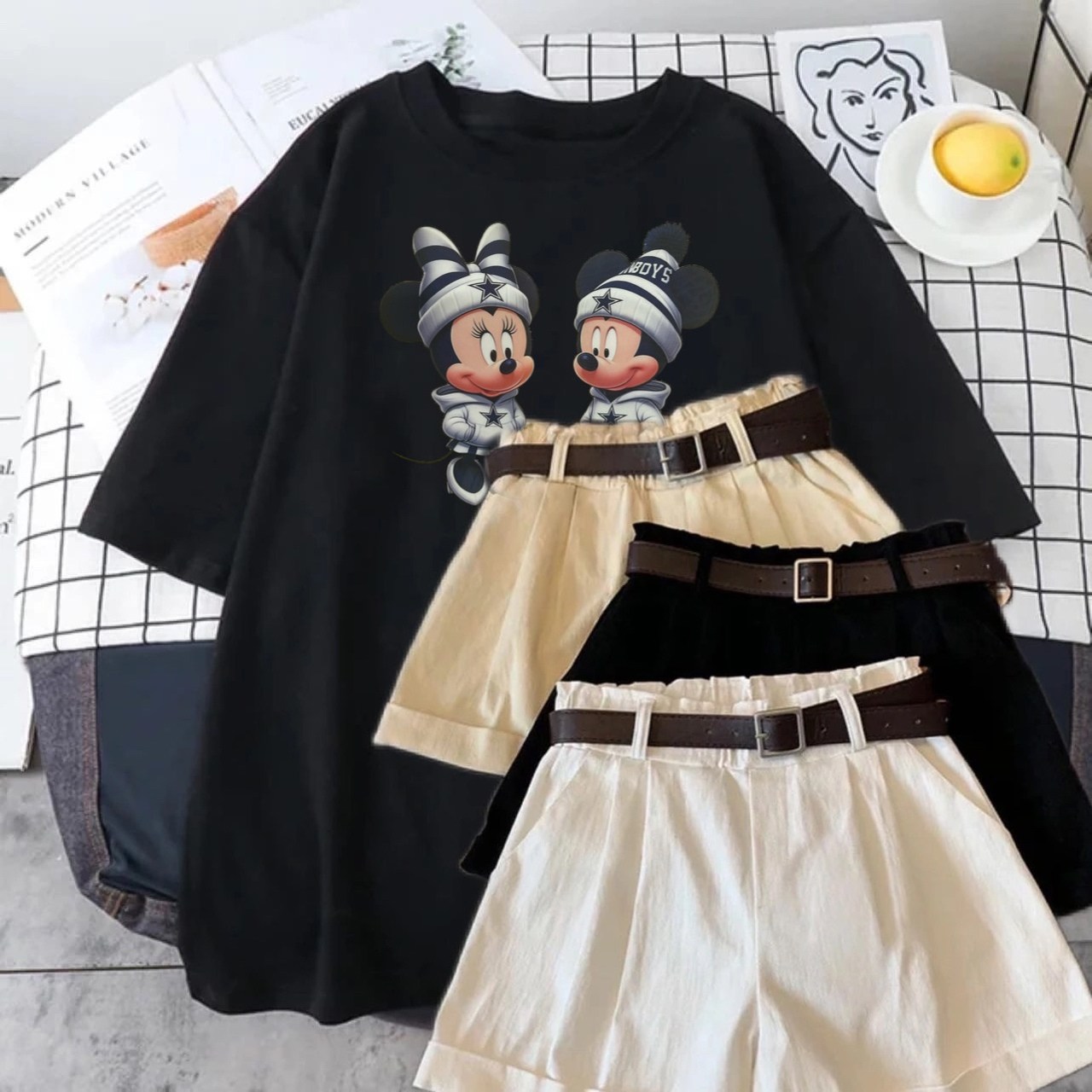 женский костюм с шортами,черные футболки с шортами ,футболка и шорты костюм,костюм с шортам