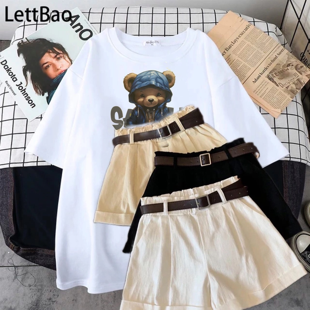 кофта tokyo revengers,шорты с высокой талией,корейская одежда,повседневные шорты