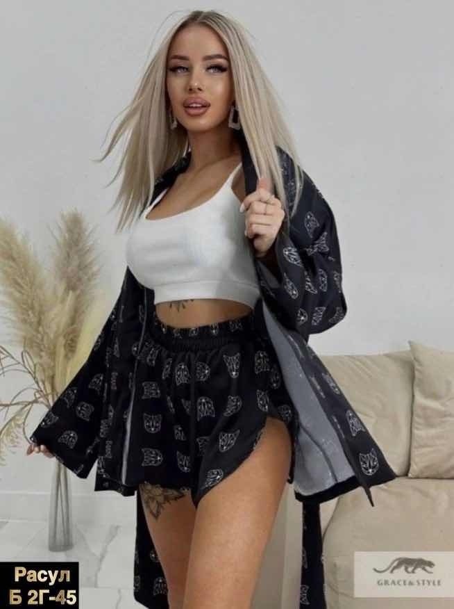 пижама с принтом,пижама женская,пижама с длинными рукавами,пижама и халат,пижама женская костюм