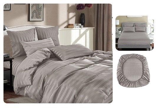 страйп сатин шампань,страйп сатин постельное белье,комплект постельного белья страйп сатин,кпб страйп сатин шампань,простыня на резинке страйп сатин