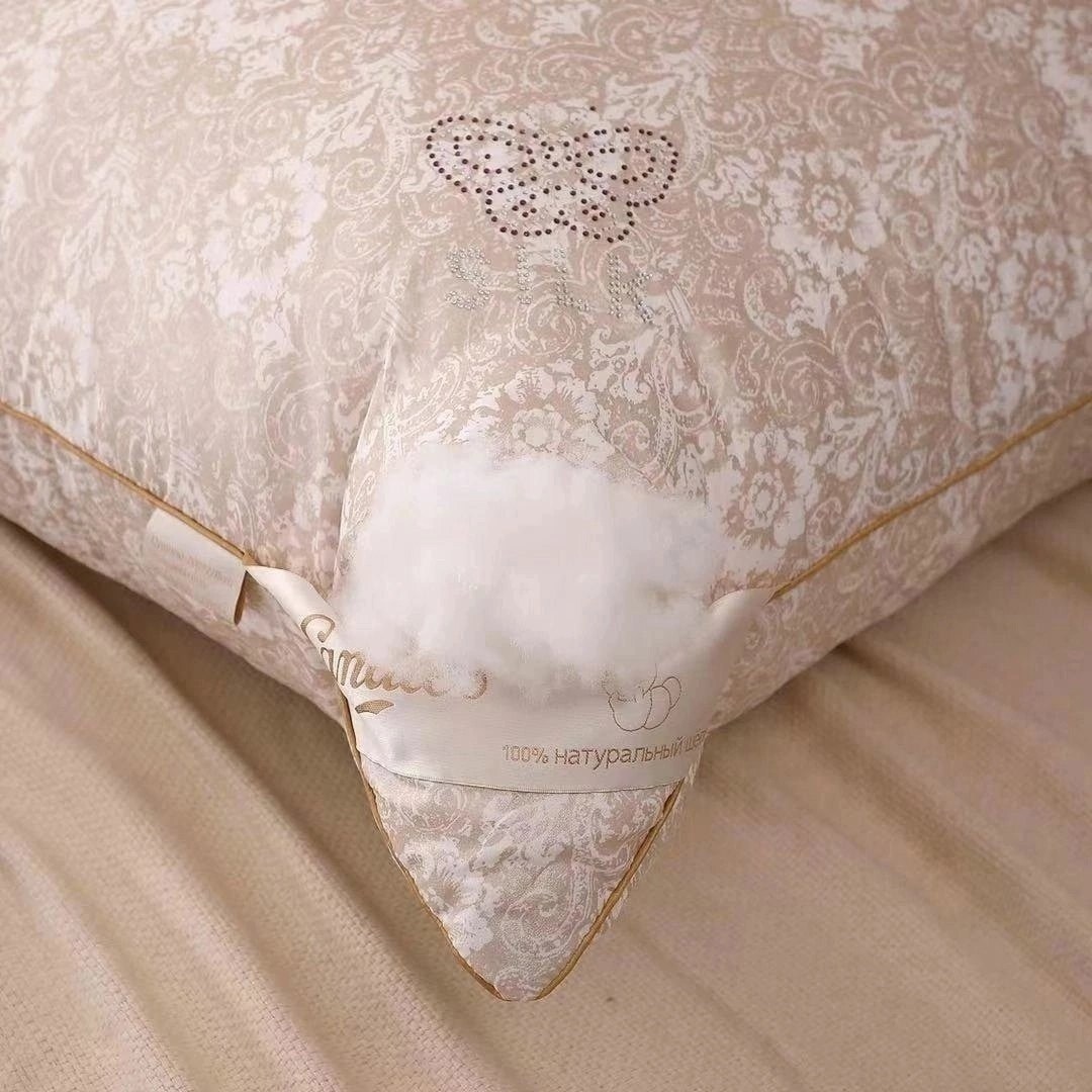 шелковая подушка,подушки meizhouling 70*70,шёлк тусса что это такое в подушке,подушка из шёлка,текстиль подушка