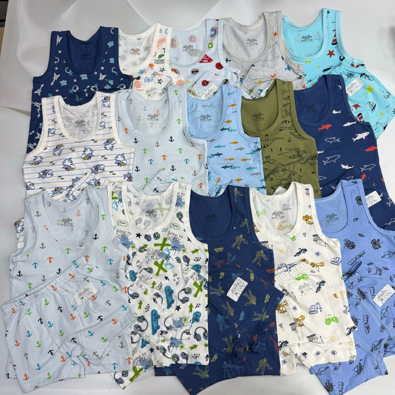 майка для мальчика baykar,комплект маек,майка для малыша,детское белье,майка детская