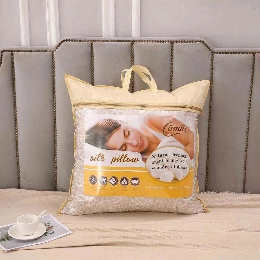 шелковая подушка,подушки meizhouling 70*70,шёлк тусса что это такое в подушке,подушка из шёлка,текстиль подушка