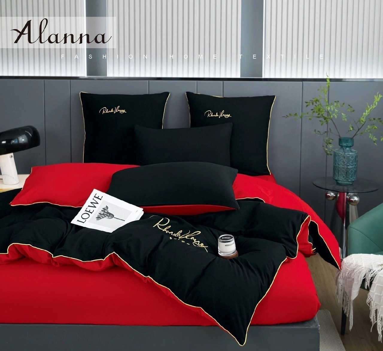 комплект постельного белья alanna,постельное белье комплект,постельное белье черное,красное постельное белье,mency комплект постельного белья