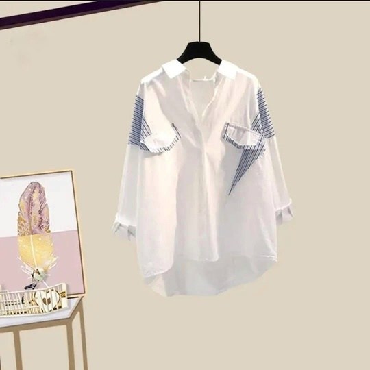 джинсы в корейском стиле,повседневный костюм,костюм из рубашки и брюк,повседневная рубашка в полоску,комплекты одежды