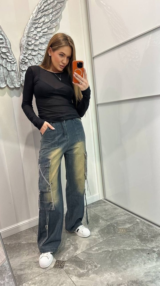 джинсы карго женские,модные джинсы,джинсы штаны,джинсы с карманами,дизайнерские джинсы