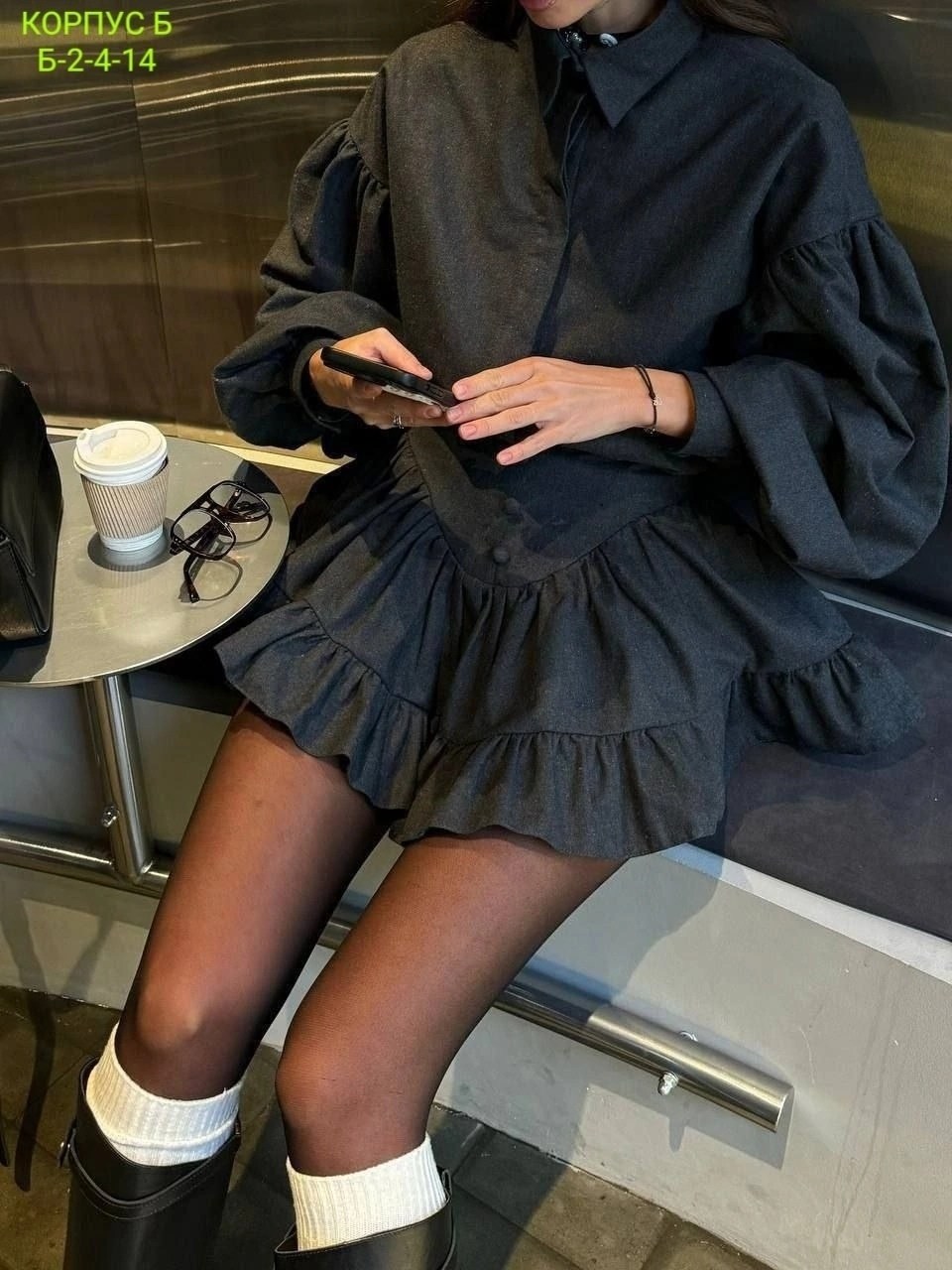 стильные платья в клетку,платье с оборками,модные наряды,юбка с оборками