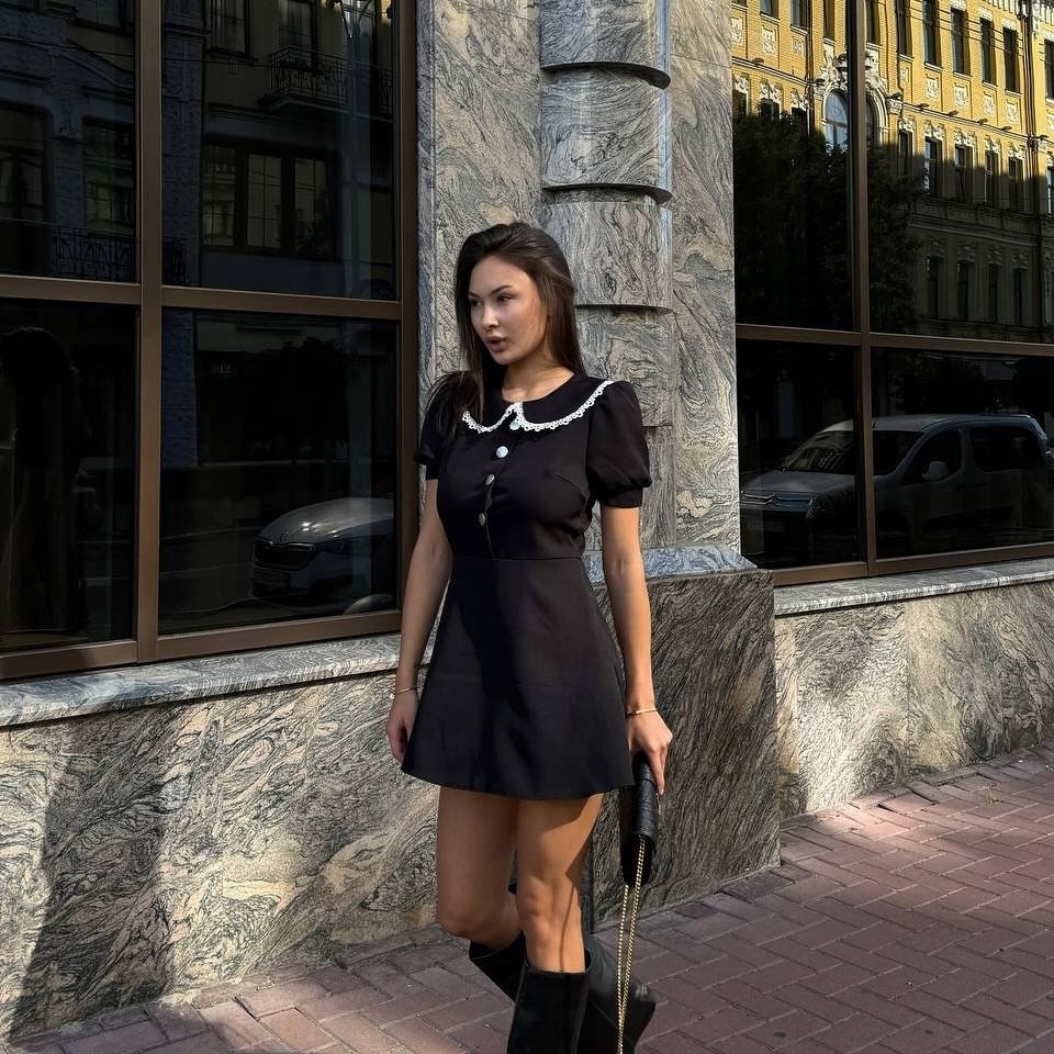 платье с воротником,платье черное с воротником,платье женская,мини платье с воротником,женское платье с воротником
