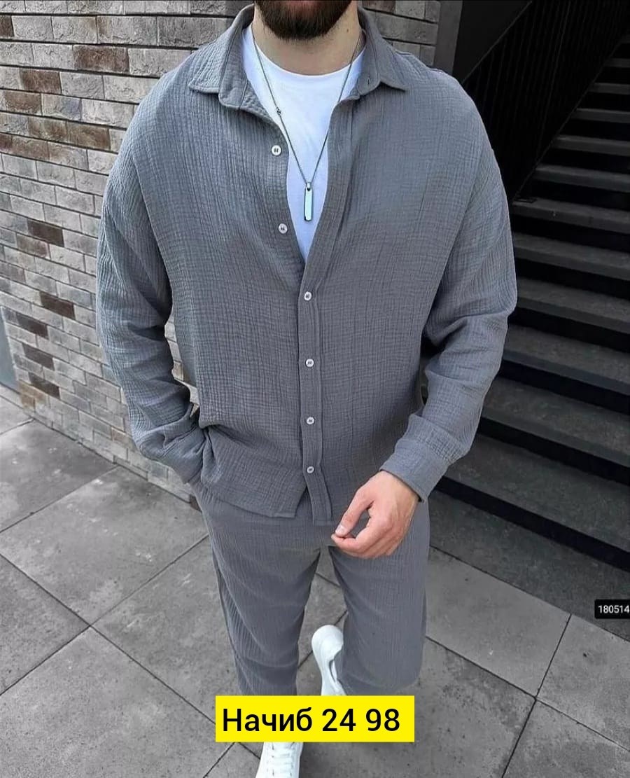 костюм мужской кэжуал,двойка костюм мужской,мужской повседневный костюм,мужской летний костюм,костюм рубашка и брюки