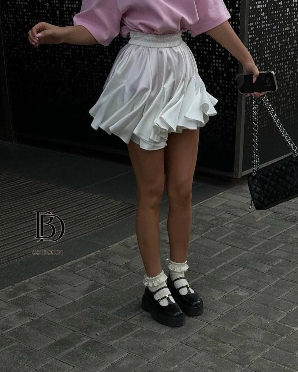 белая юбка,юбка с оборками,юбка стильная,модная юбка