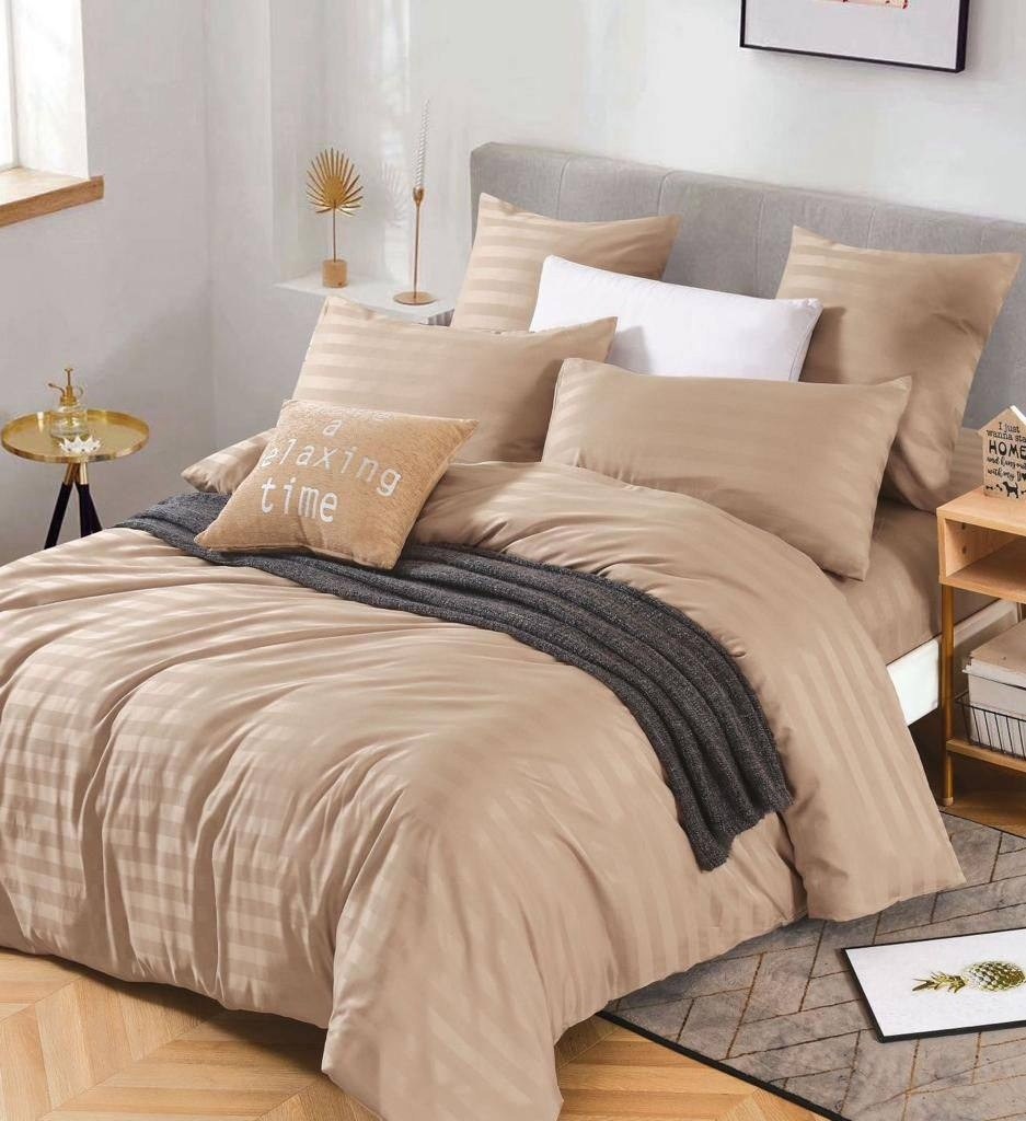 мако-сатин постельное белье однотонное,комплект постельного белья mency,комплект постельного белья,постельное белье страйп сатин,страйп сатин шоколад