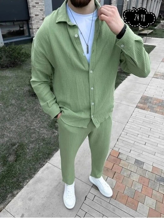 двойка костюм мужской,костюм мужской кэжуал,мужской повседневный костюм,мужской летний костюм,костюм рубашка и брюки