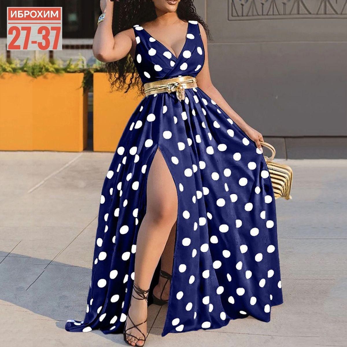 платье в горошек длинное,женское платье в горошек,женское длинное платье,платья в горошек,платье макси в горошек