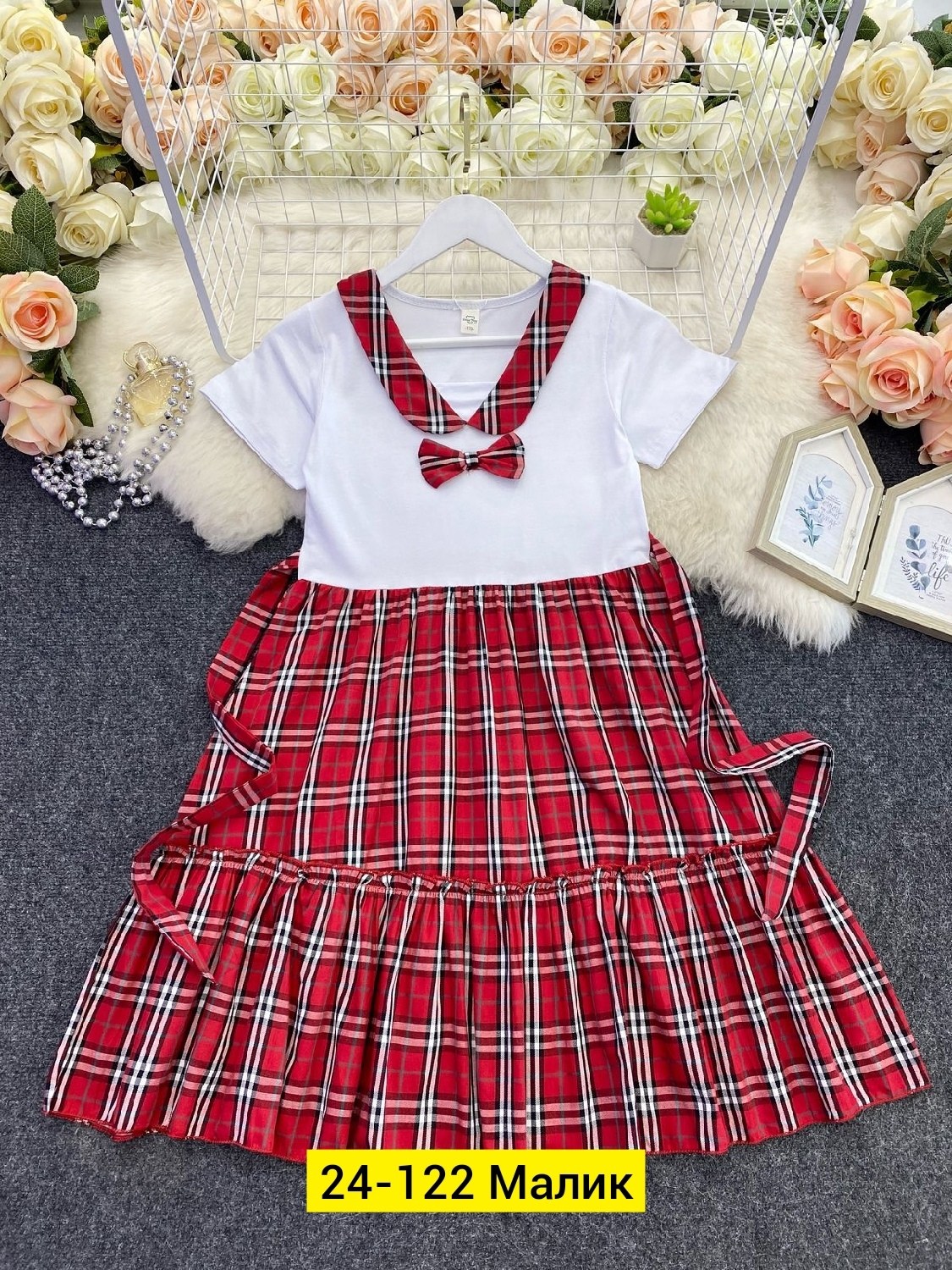 клетчатое платье для девочки,платье красное в клетку детское,детские платья,платье красное в клетку для девочки,платье для девочек