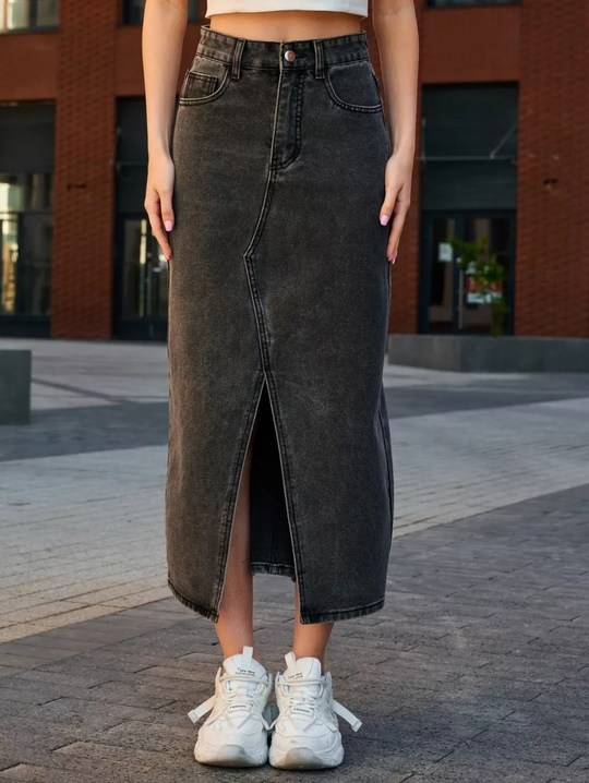 джинсовая юбка,юбка джинсовая макси с разрезом спереди,длинная джинсовая юбка,джинсовая юбка миди,юбка женская джинсовая