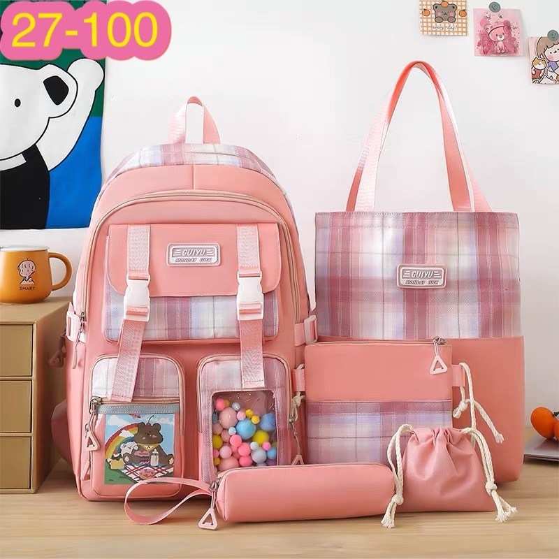 комплект школьный с рюкзаком 5 в 1,рюкзак набор 5 в 1,школьный рюкзак для девочек 4 в 1,набор с рюкзаком,школьный рюкзак набор 5 в 1