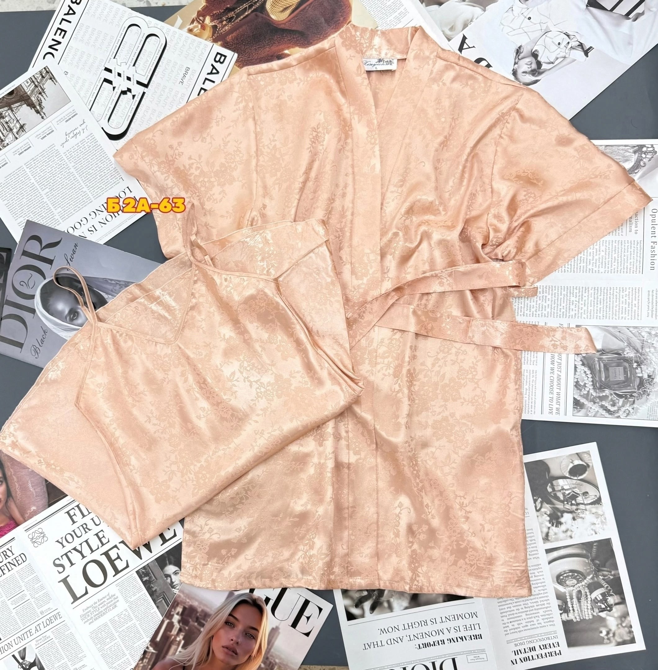 шелковый женский халат,халат домашний шелковый,атласный халат женский,атласный халат,кимоно mia-mella 8733 "julia"