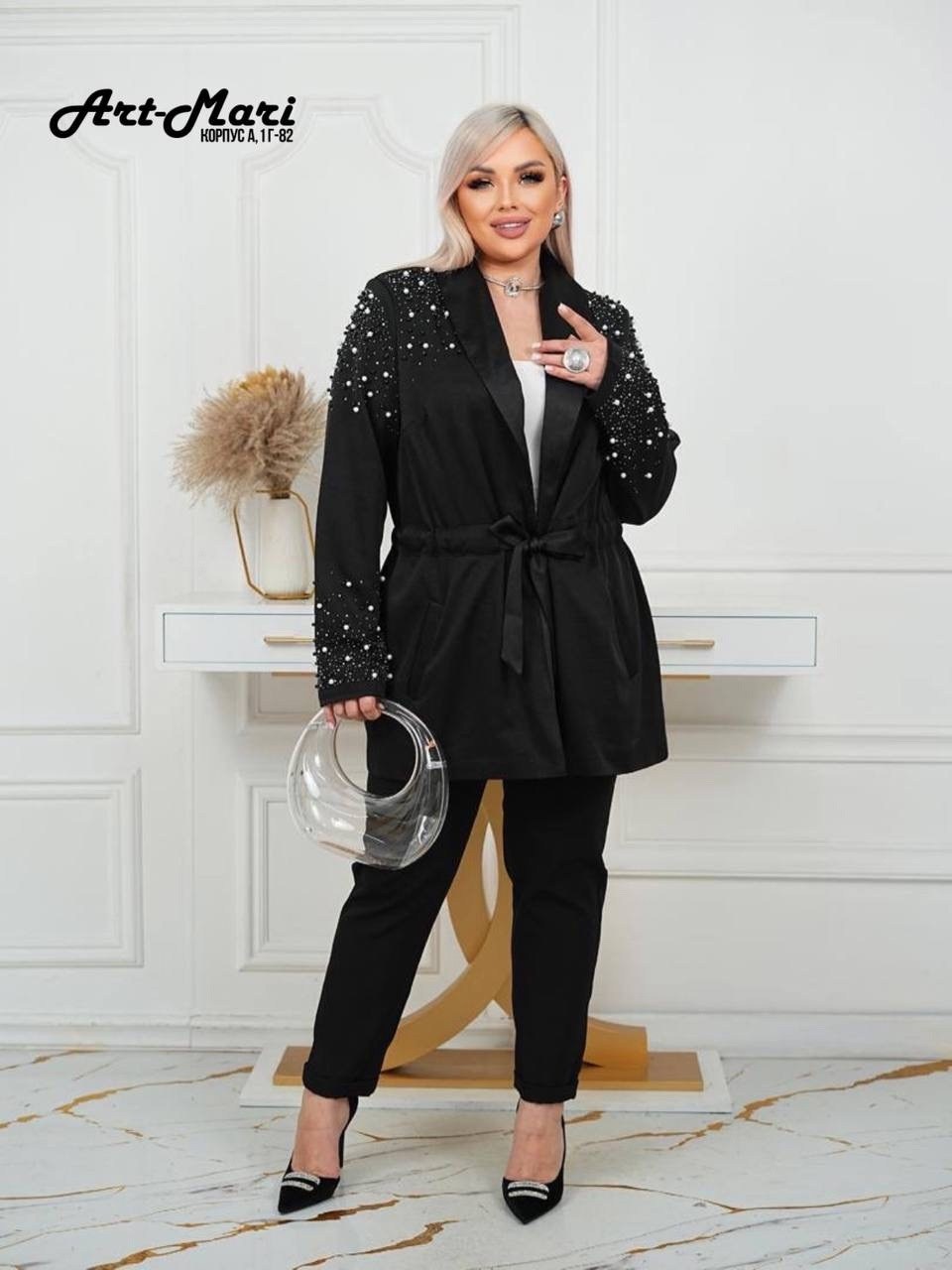 пиджак стильный большой размер svetluna,стильные костюмы,элегантный брючный костюм,женские брючные костюмы,костюм с брюками