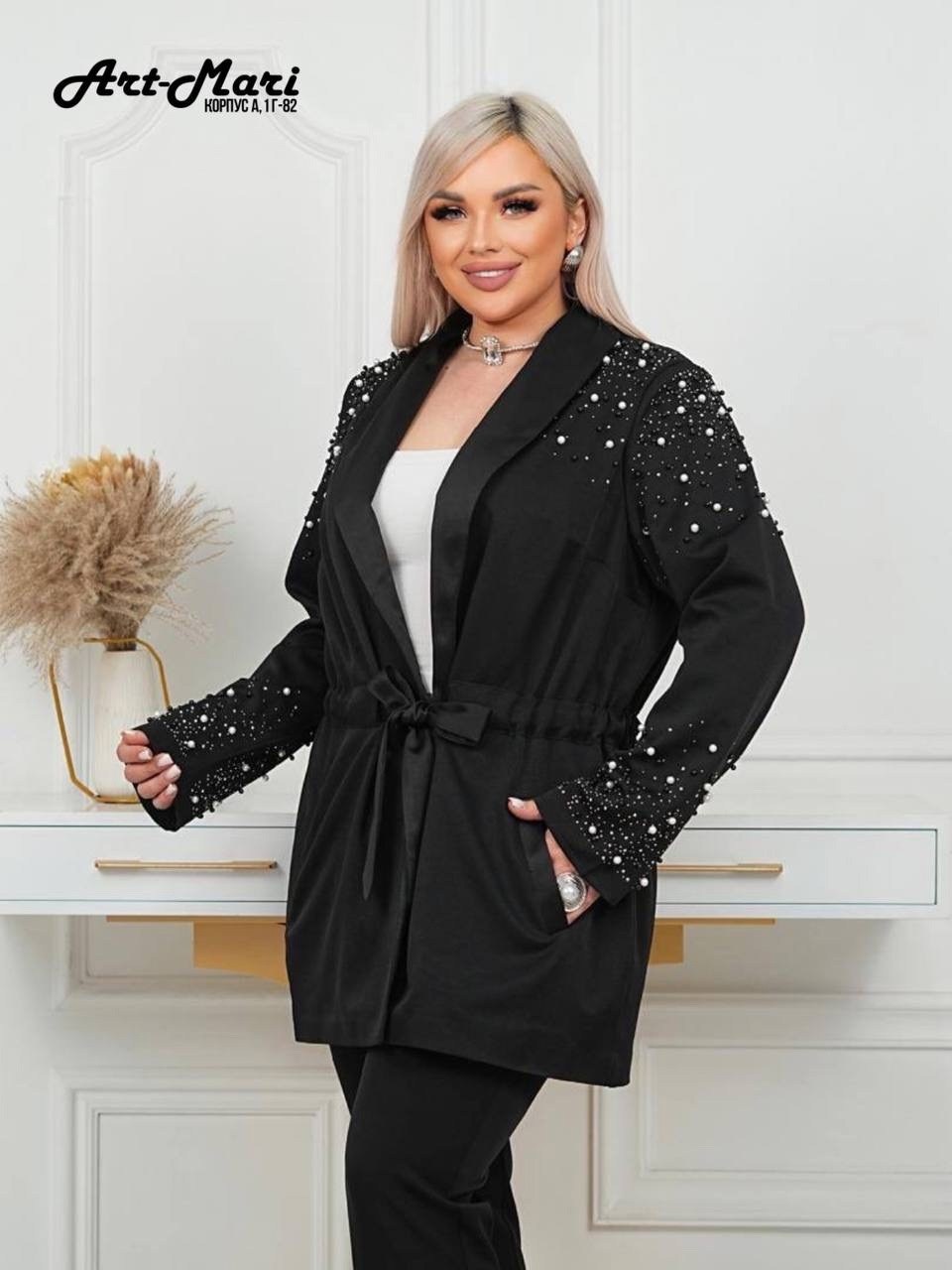 пиджак стильный большой размер svetluna,стильные костюмы,элегантный брючный костюм,женские брючные костюмы,костюм с брюками