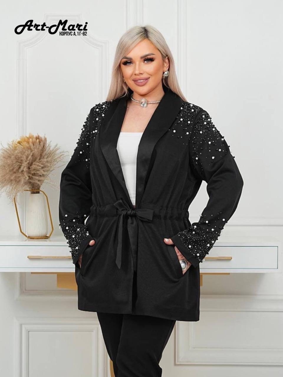 пиджак стильный большой размер svetluna,стильные костюмы,элегантный брючный костюм,женские брючные костюмы,костюм с брюками