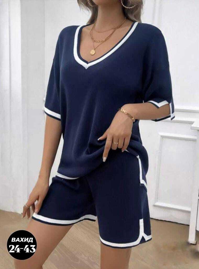 женский трикотажный костюм,трикотажный комплект,повседневная домашняя одежда,костюм трикотажный,трикотажный костюм двойка с шортами