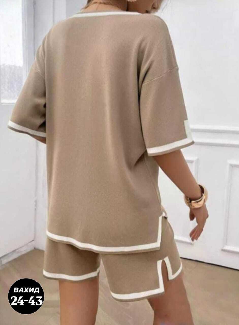 женский трикотажный костюм,трикотажный комплект,повседневная домашняя одежда,костюм трикотажный,трикотажный костюм двойка с шортами