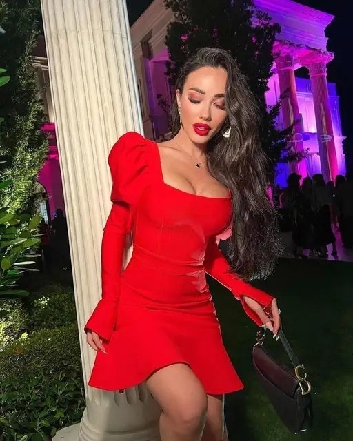 женское платье с длинными рукавами,платье с длинными рукавами,платье красное,элегантные облегающие платья,модное платье