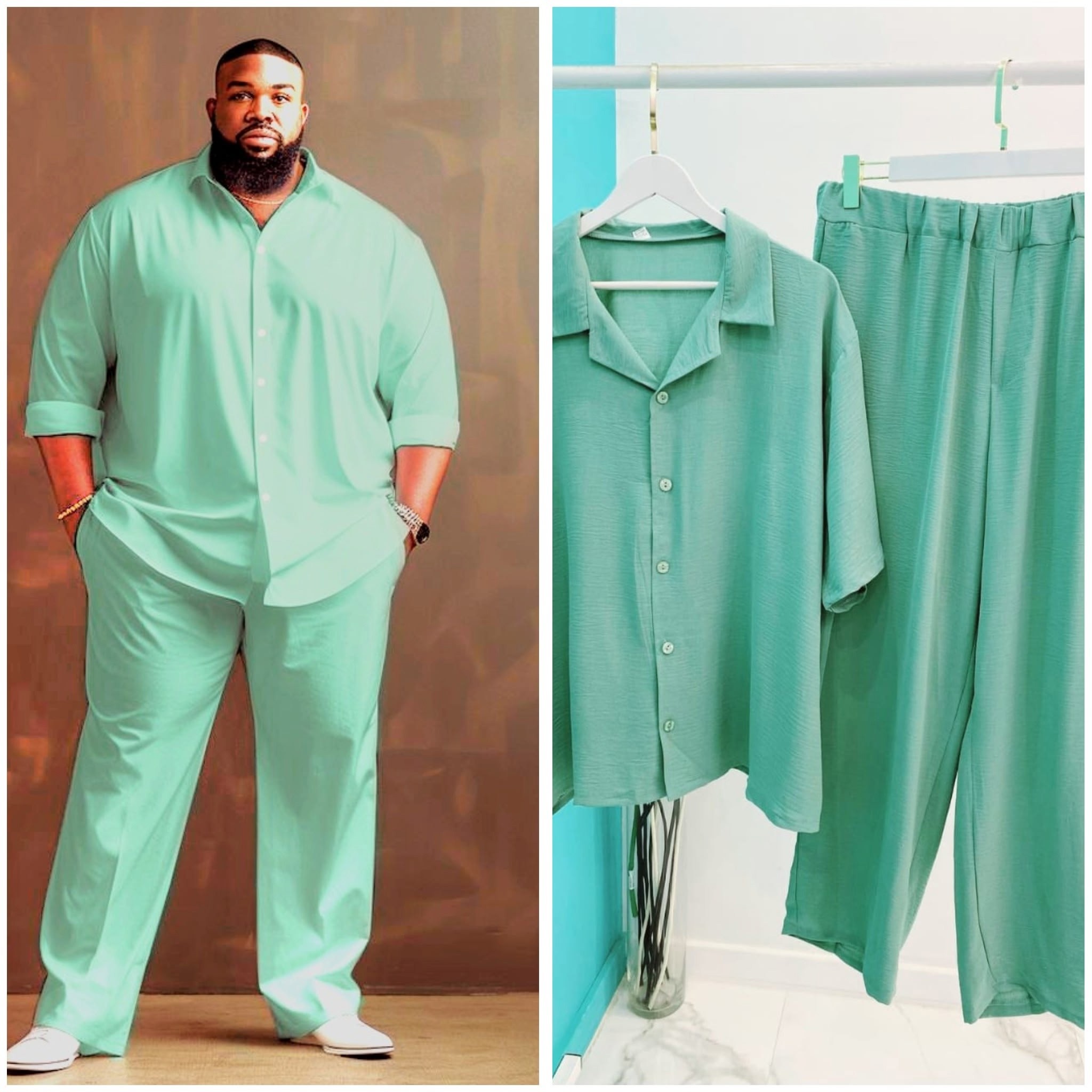 мужская рубашка большого размера,мужская мода,рубашка и брюки,костюм большие размер,мужское одежда