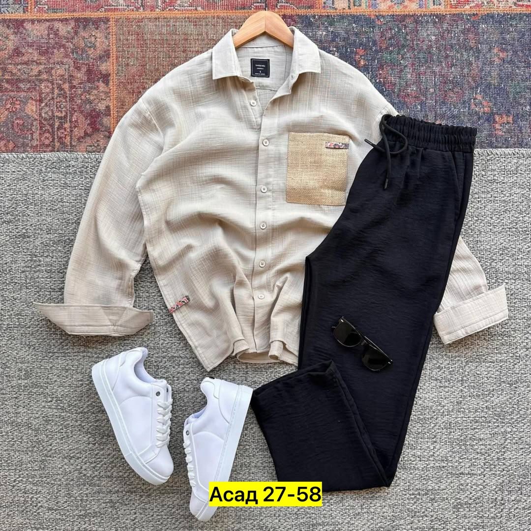 мужской костюм двойка,мужская мода,спортивный костюм мужской,рубашка и брюки,мужское одежда