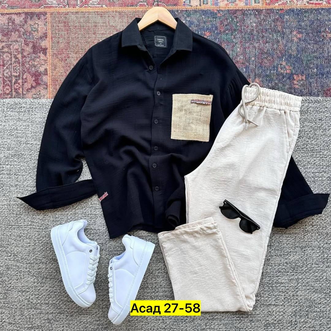 мужской костюм двойка,мужская мода,спортивный костюм мужской,рубашка и брюки,мужское одежда