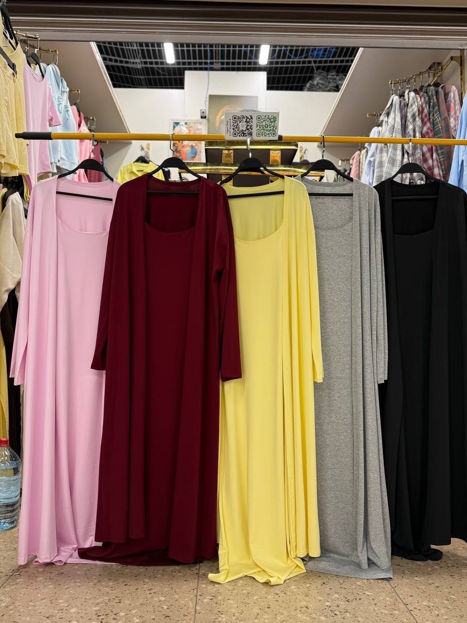 модные кардиганы,трикотажное платье,длинное платье,длинный кардиган,платье комплект