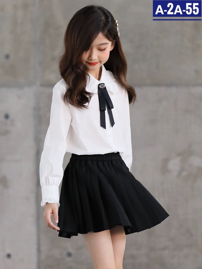 модные вещи в школу,блузка с длинным рукавом для девочек,блузка для девочек,школьная одежда для девочек,блузка с длинным рукавом и бантом