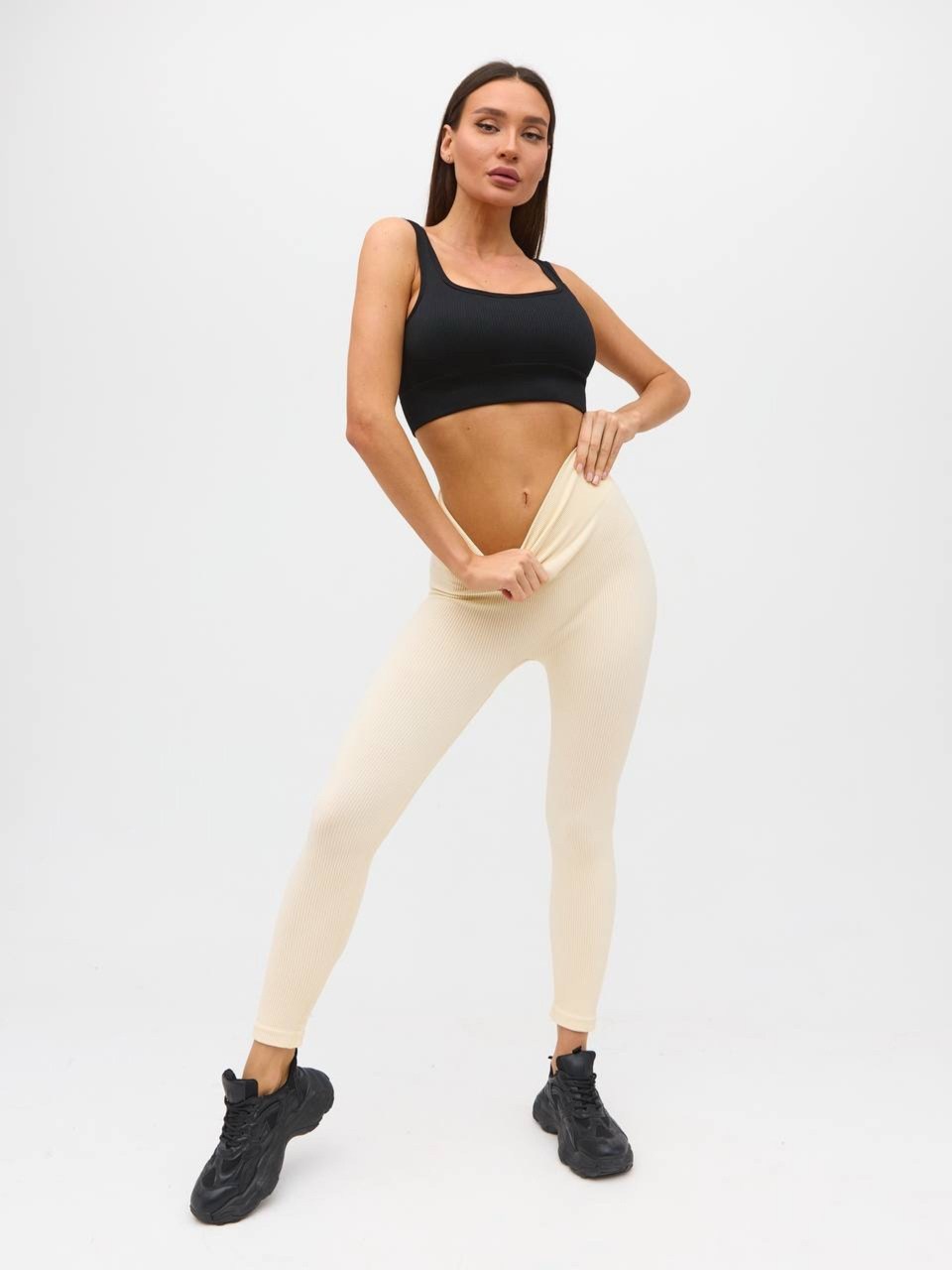 легинсы женские,лосины в рубчик леггинсы спортивные утягивающие,женские леггинсы,легинсы для фитнеса,бежевые лосины спортивные