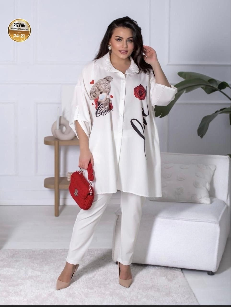 больших размеров,одежда больших размеров,брючной костюм с рубашкой,блузка удлиненная,брючный комплект