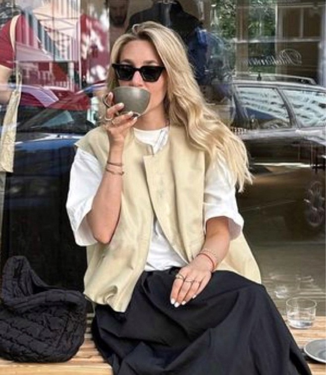 женский свободный жилет,бежевый жилет,женские жилеты,жилет с накладными карманами