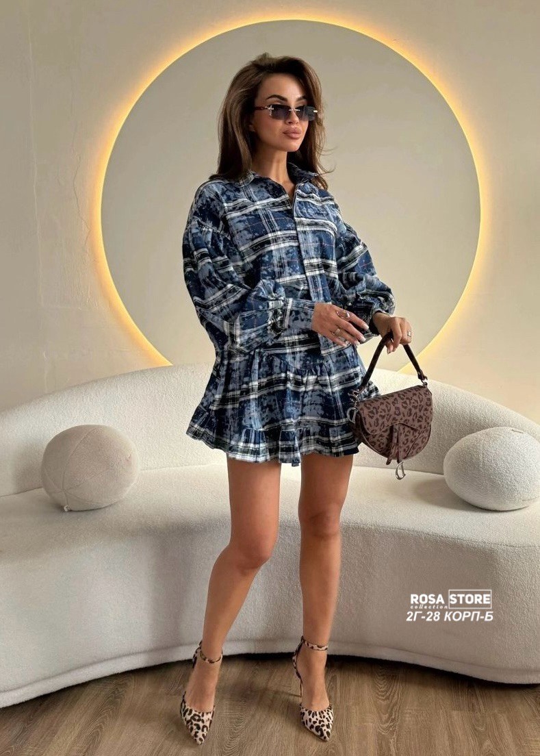 повседневный костюм,женские костюмы,костюм с юбкой и рубашкой,одежда женская,платье в клетку