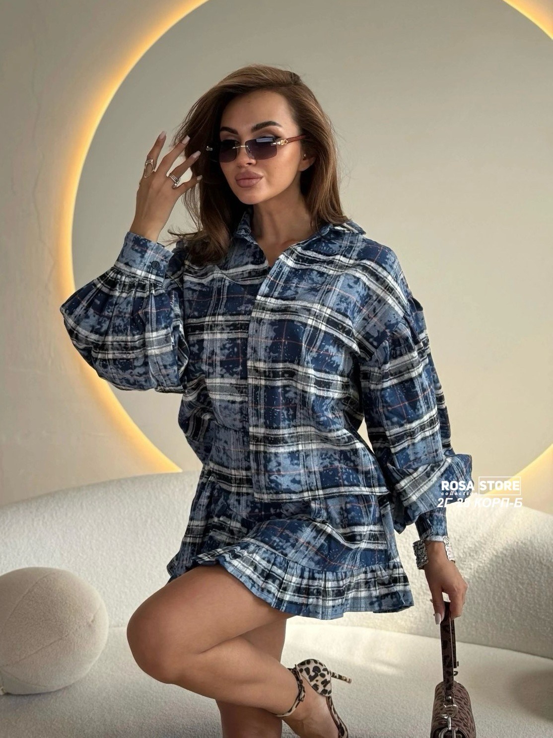 повседневный костюм,женские костюмы,костюм с юбкой и рубашкой,одежда женская,платье в клетку