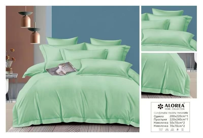 комплект постельное бельё,постельное белье сатин vega home зеленый,белье постельное,однотонное постельное белье,постельного белье евро