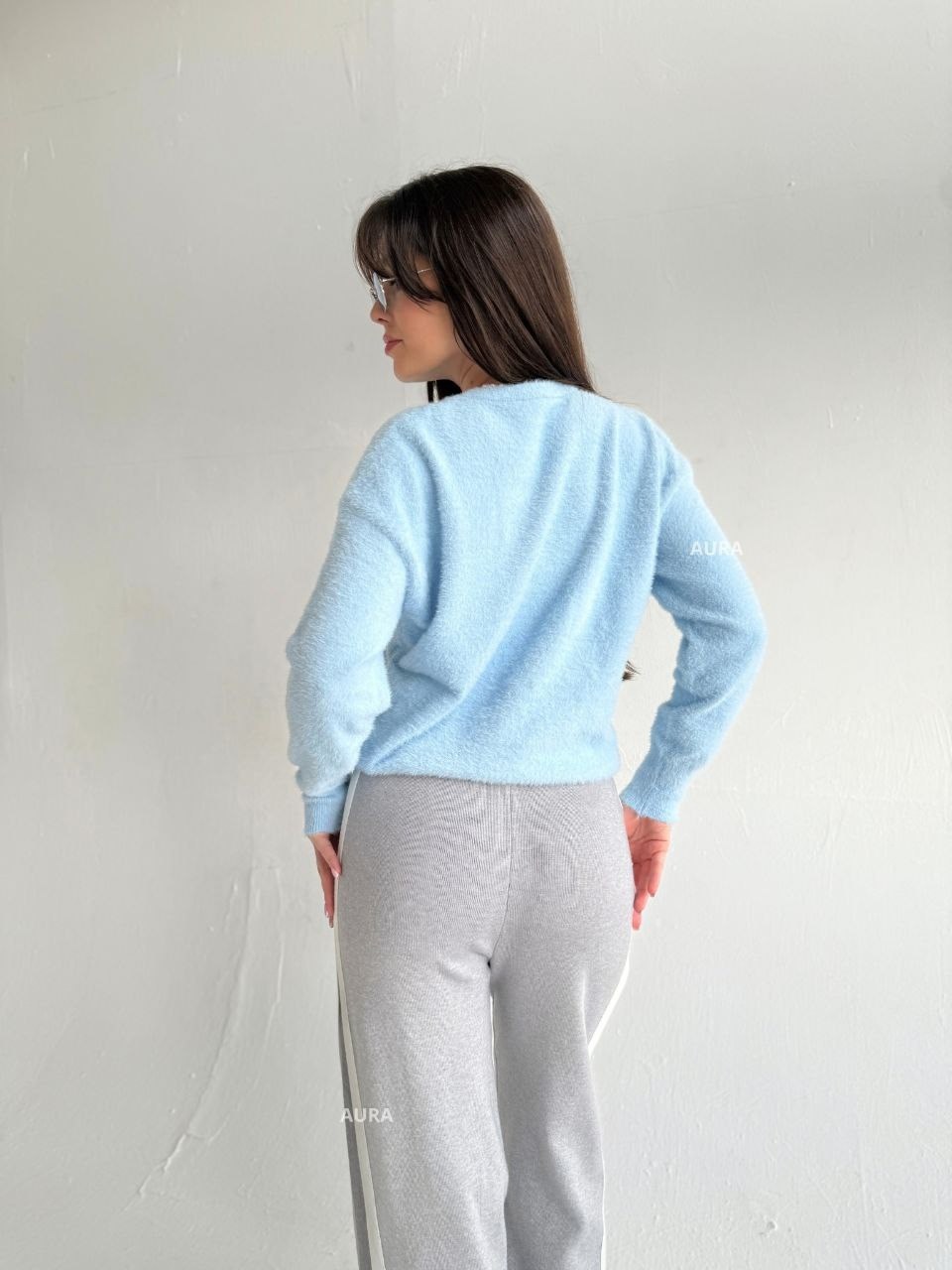 джемпер оверсайз,джемпер стиль,голубой джемпер,женские джемпера,джемпер из ангоры