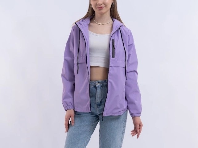 ветровка женская,ветровка,ветровка женская из текстиля с капюшоном,ветровка женская фиолетовая,женская куртка