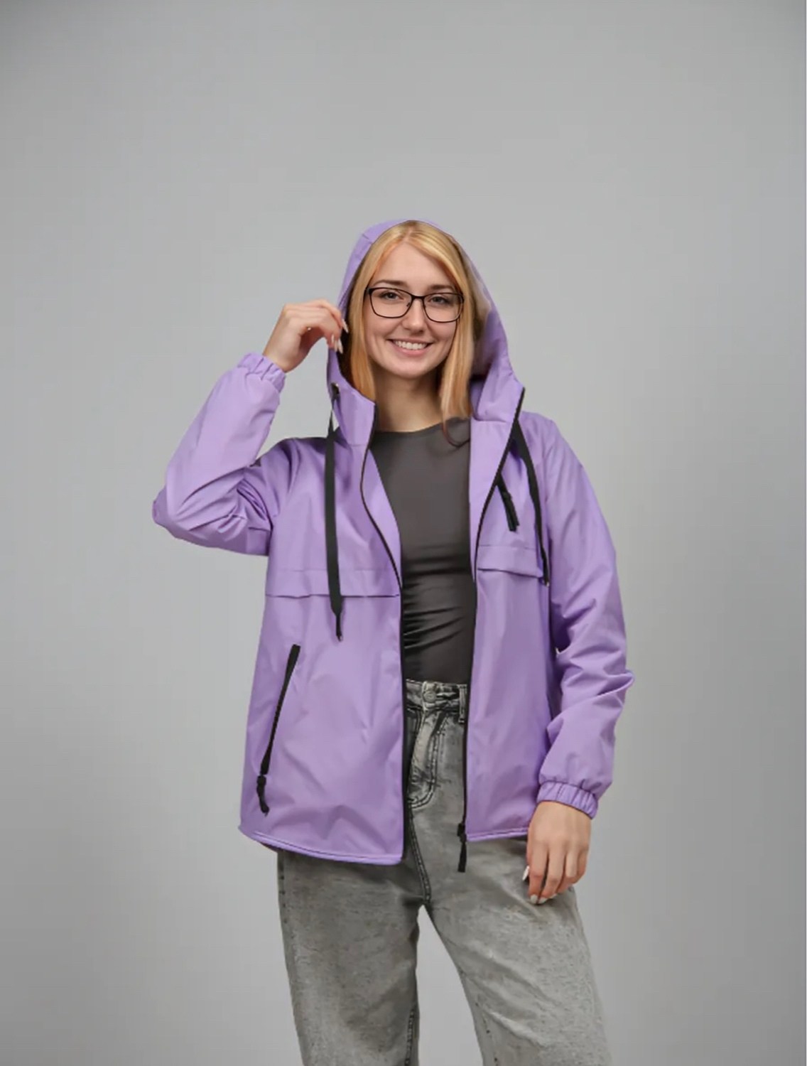 ветровка женская,ветровка,ветровка женская из текстиля с капюшоном,ветровка женская фиолетовая,женская куртка