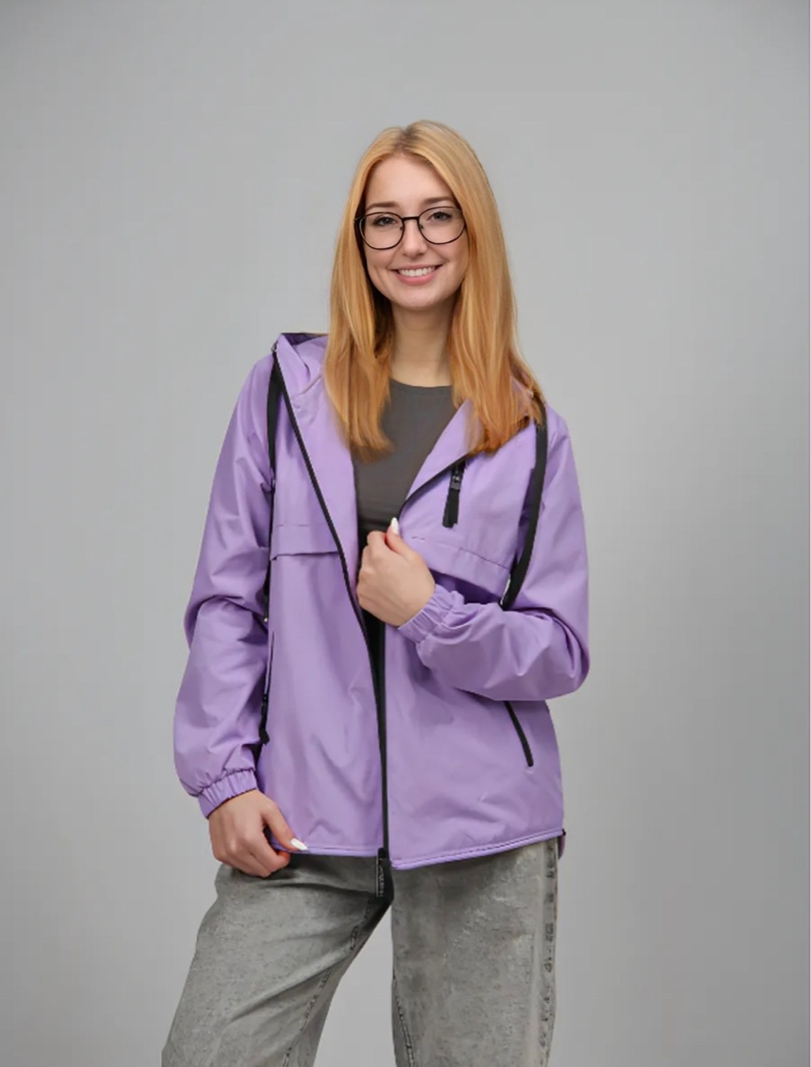 ветровка женская,ветровка,ветровка женская из текстиля с капюшоном,ветровка женская фиолетовая,женская куртка