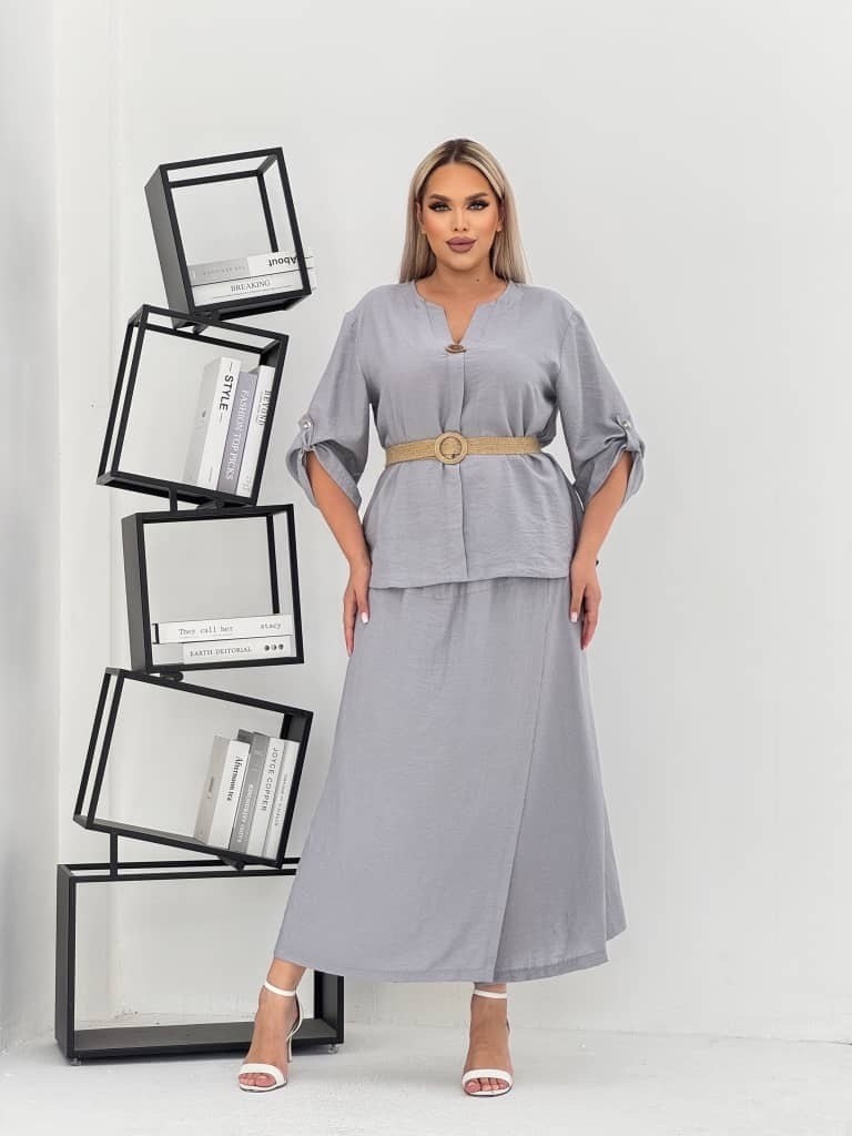 комплект брючный,стильные костюмы,модные брючные костюмы,костюм с брюками,серый брючный костюм