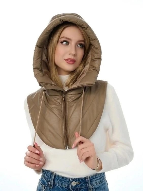 зара капор капюшон,капюшон манишка,съемный капюшон,манишка с капюшоном женская,отдельный капюшон