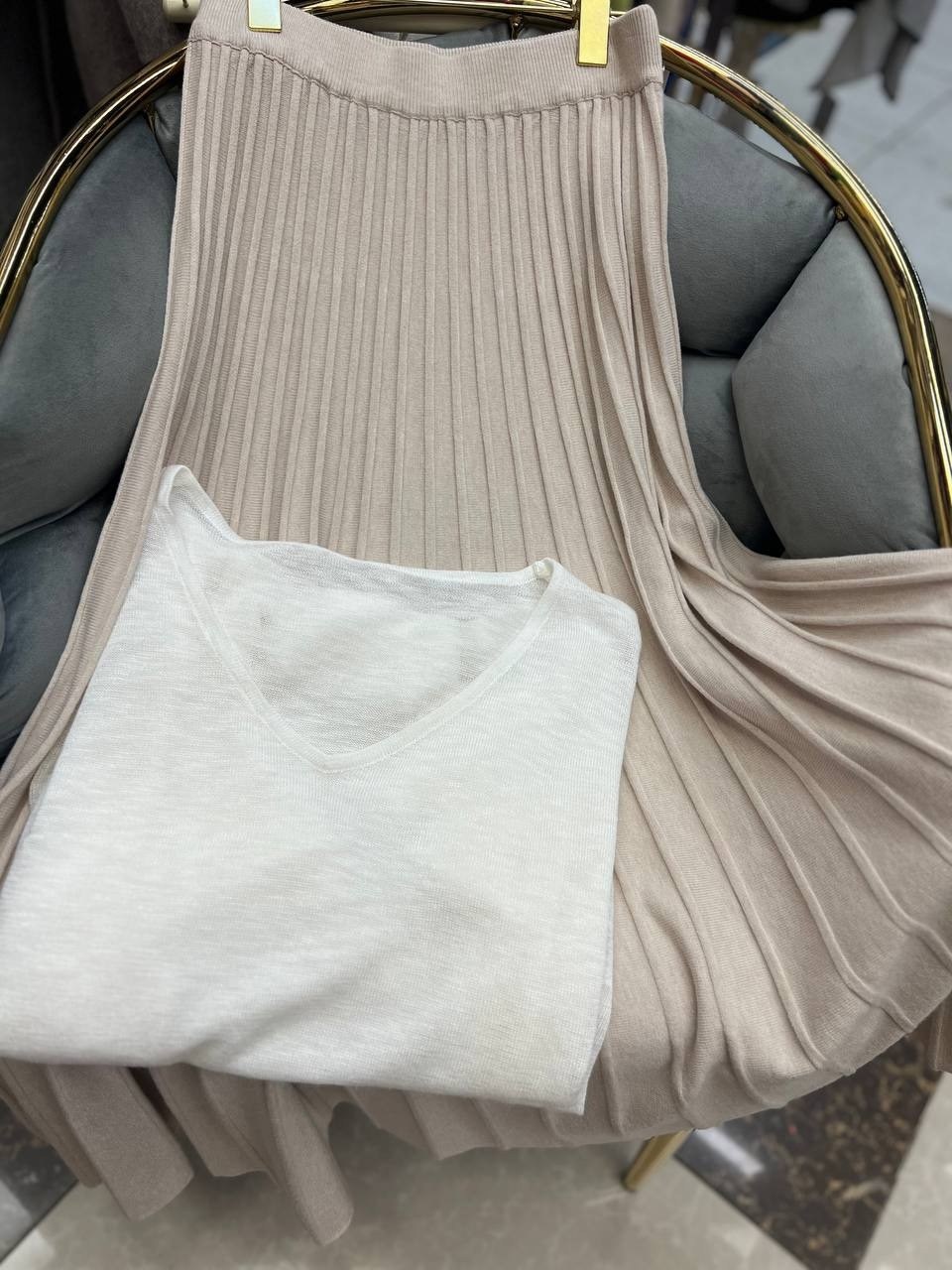 женская длинная плиссированная юбка из,длинная плиссированная юбка,женская плиссированная юбка,плиссированная юбка,трикотажная юбка